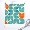 Blue Retro Floral Aqua Geometric Mid Century Modern Inspired Atomic Era 1950S 1960S Look Custom Printed Fabric by Spoonflower Various Fabrics by the Yard or Fat Quarter